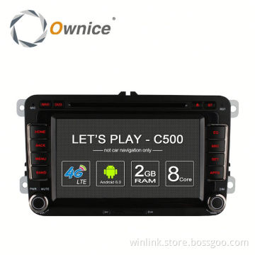 Ownice C500 4 Core Android 6.0 2G ram 16G ROM car dvd GPS NAVI player for VW CC PASSAT Support OBD BAD TPMS 4G